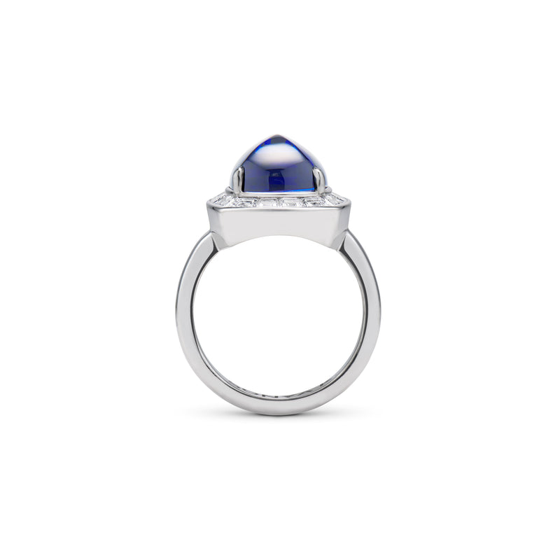 Tanzanite Sugarloaf & Diamond Ring - Sonya K. Jewelry
