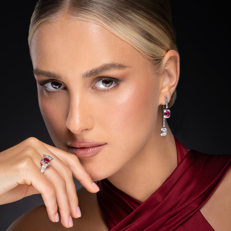 Ruby & Diamond Earrings - Sonya K. jewelry