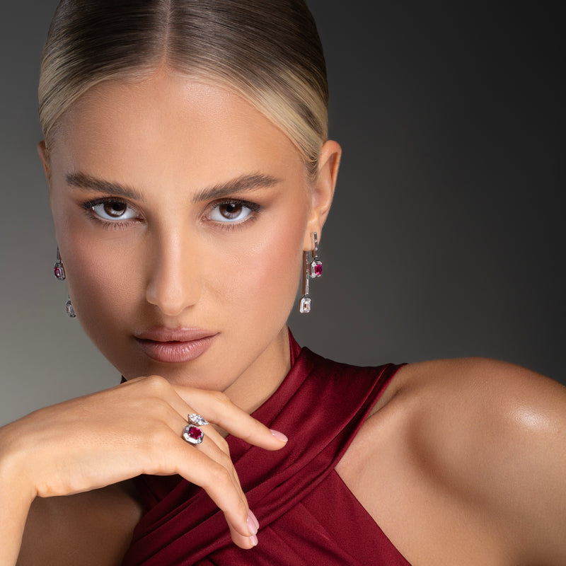 ruby & marquise diamond ring - Sonya K. jewelry