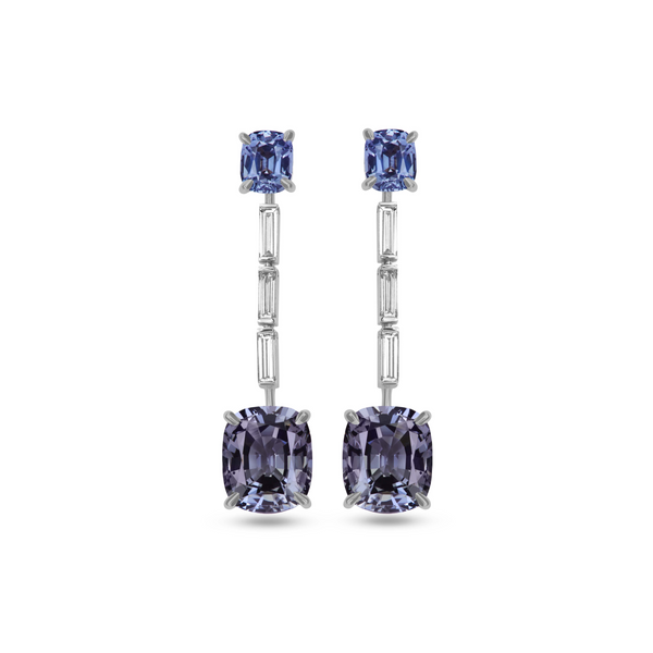 Burmese Spinel & Diamonds Drop Earrings - SONYA K. Fine Jewelry